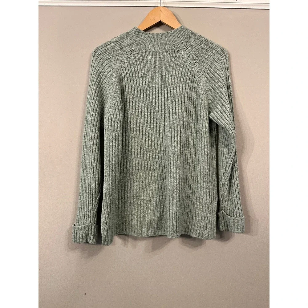 Old Navy Girls XL 14-16 Sage Green Ribbed Mock Neck Raglan Sleeve Sweater